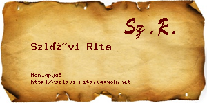Szlávi Rita névjegykártya