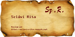 Szlávi Rita névjegykártya