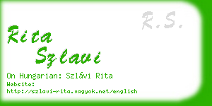 rita szlavi business card
