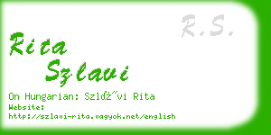 rita szlavi business card